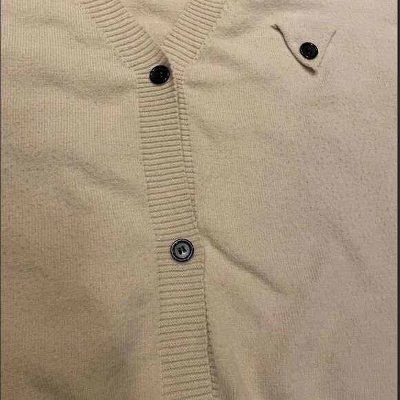 Women's Cardigan Sweater, Size S/M, Creamy Beige Wool - Picture 2 of 5